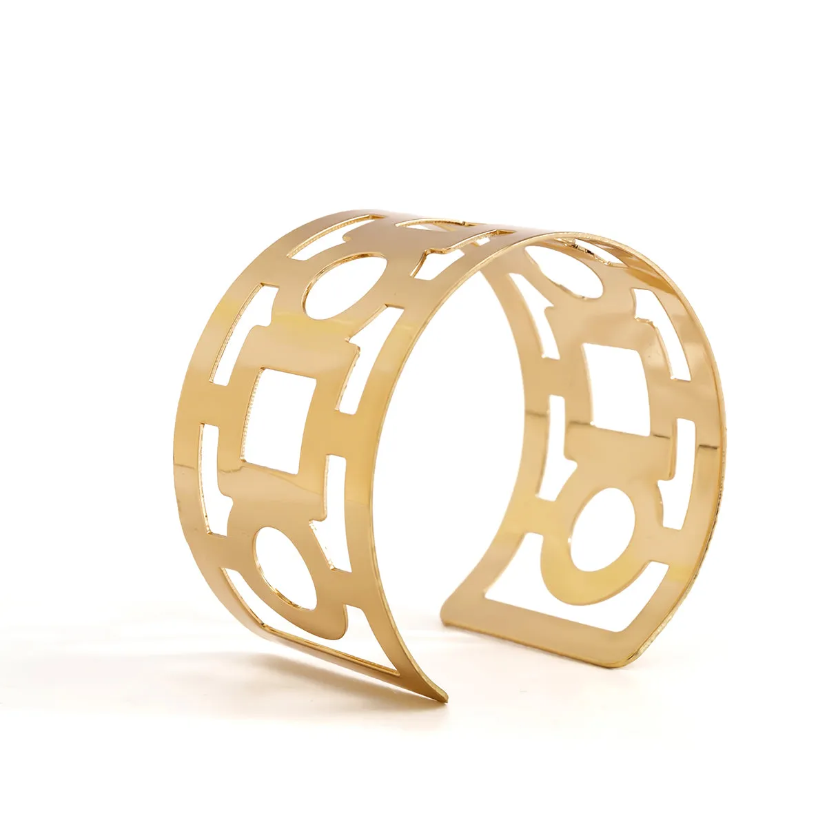18K Gold-Plated Openwork Geometric Cuff