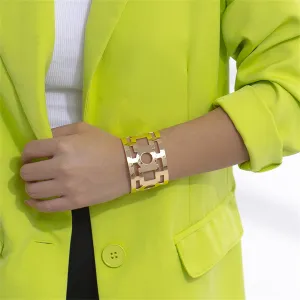 18K Gold-Plated Openwork Geometric Cuff