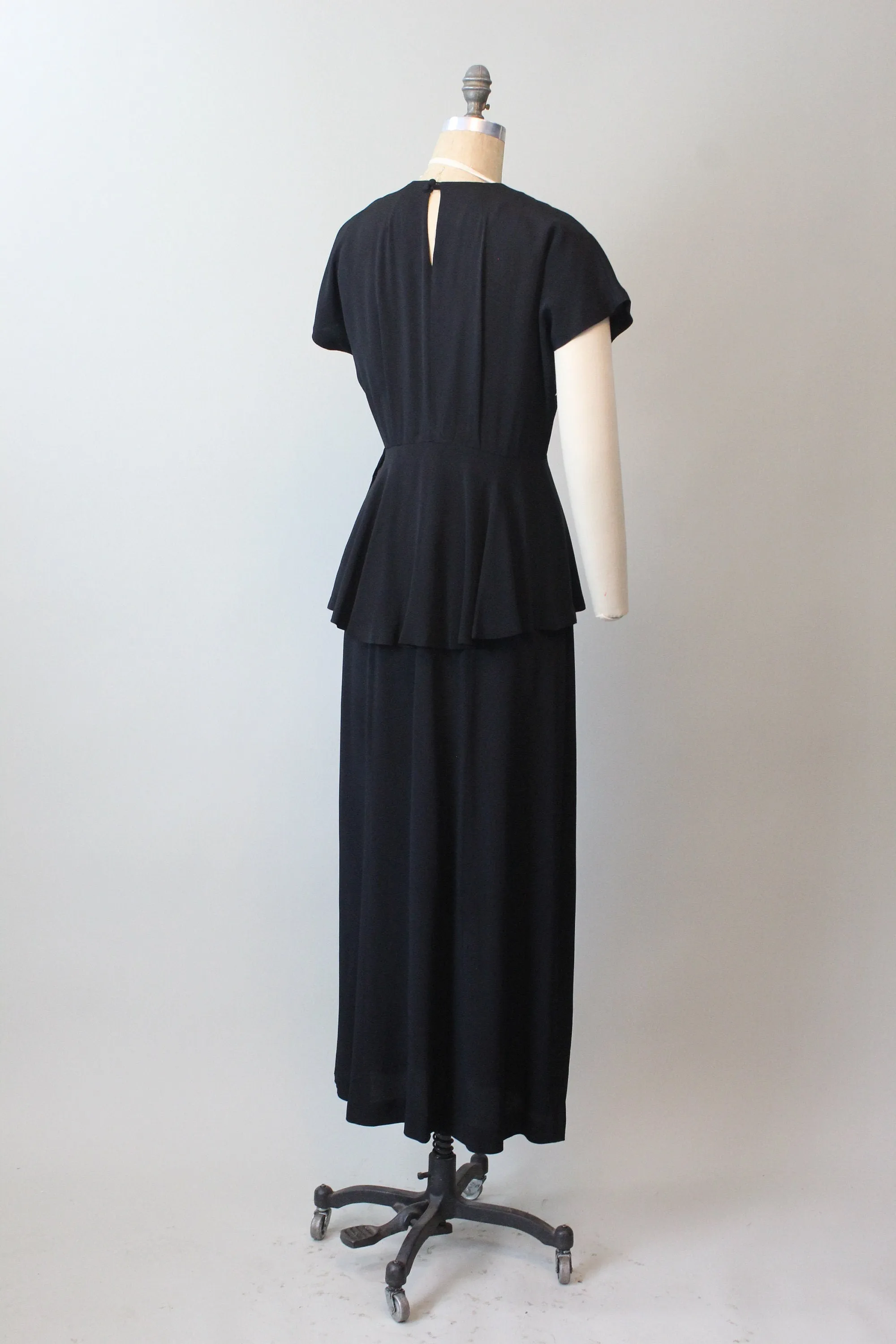1940s BUTTERFLY sequin PEPLUM gown dress medium | new spring