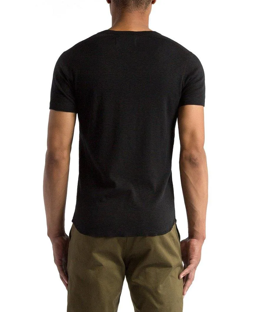 1x1 Slub Short Sleeve Crewneck Black