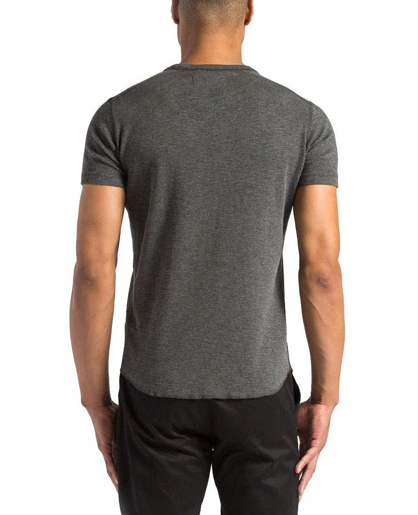 1x1 Slub Short Sleeve Crewneck Heather Charcoal
