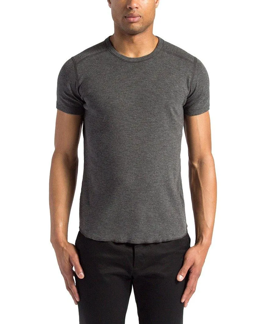 1x1 Slub Short Sleeve Crewneck Heather Charcoal
