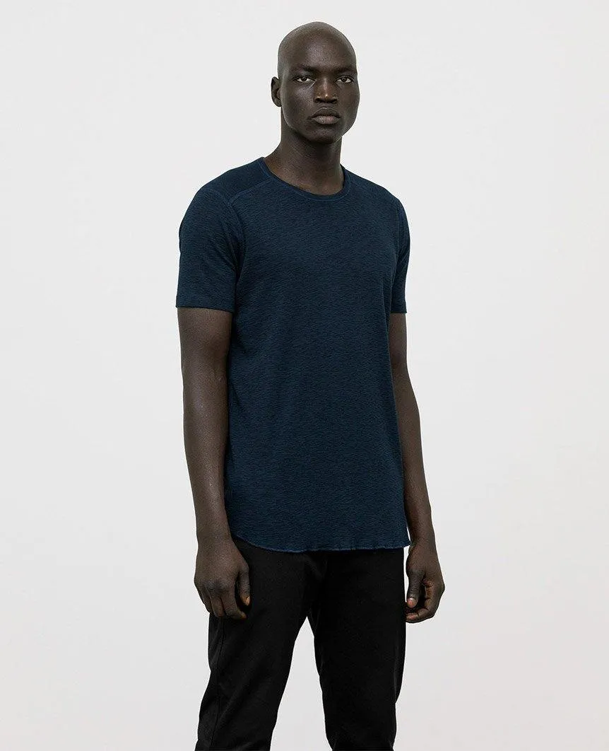 1x1 Slub Short Sleeve Crewneck Navy
