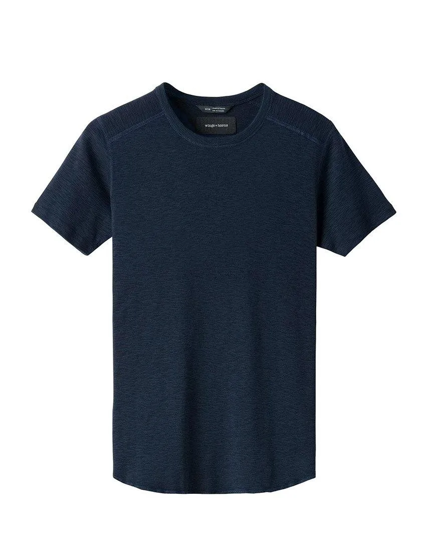 1x1 Slub Short Sleeve Crewneck Navy