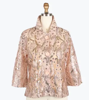 2425 - Sequined Embroidery Cropped Jacket