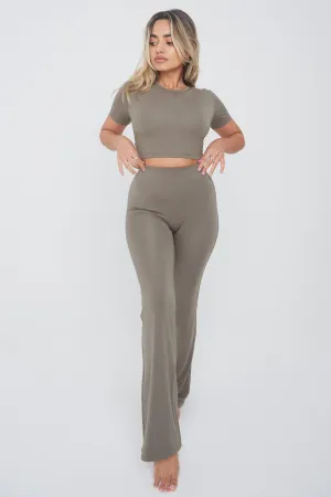 365 SHORT SLEEVE CROP T-SHIRT - VINTAGE KHAKI