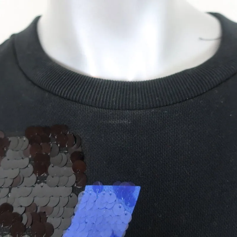 Acne Studios Roni Sequined Crewneck Sweatshirt Black Cotton Size Extra Small