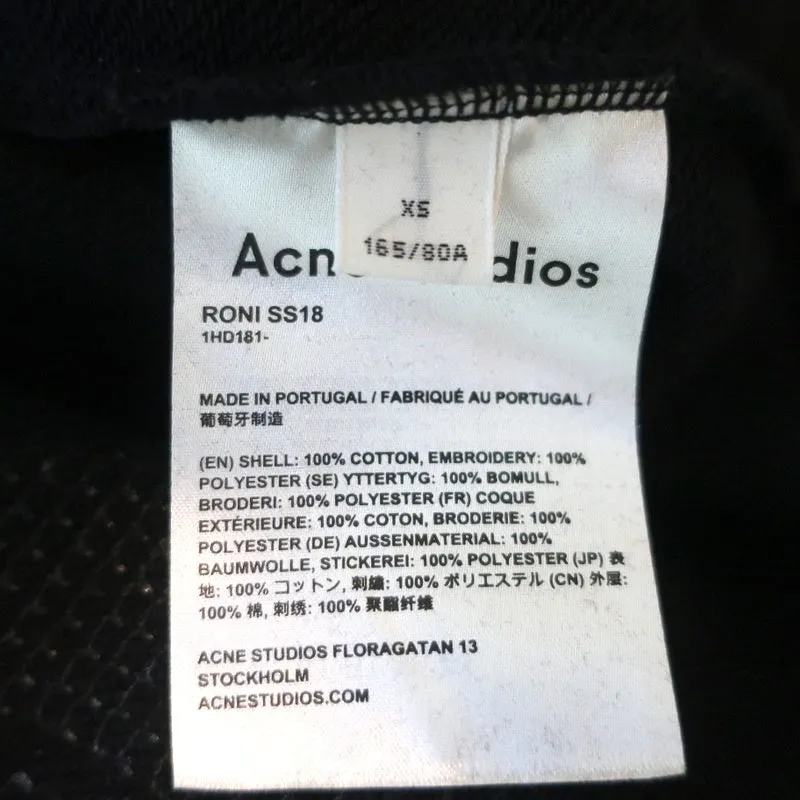 Acne Studios Roni Sequined Crewneck Sweatshirt Black Cotton Size Extra Small