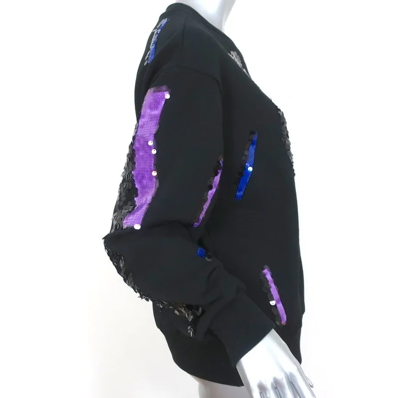 Acne Studios Roni Sequined Crewneck Sweatshirt Black Cotton Size Extra Small