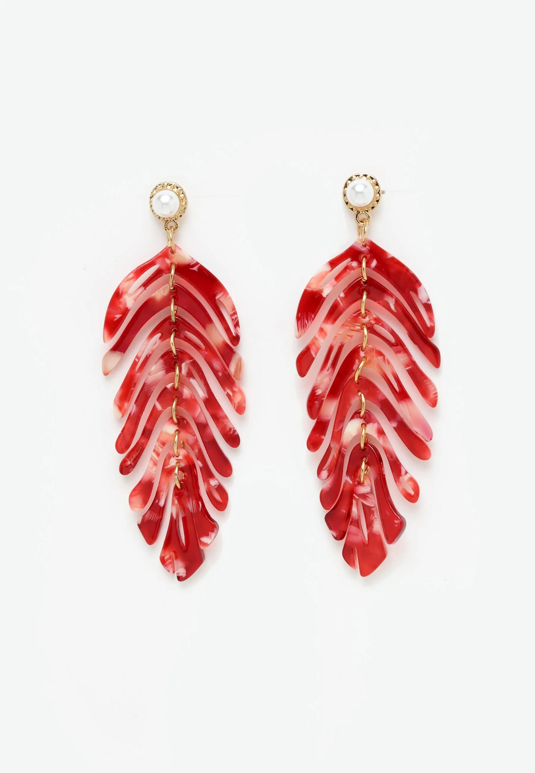 Acrylic Long Leaf  Earrings