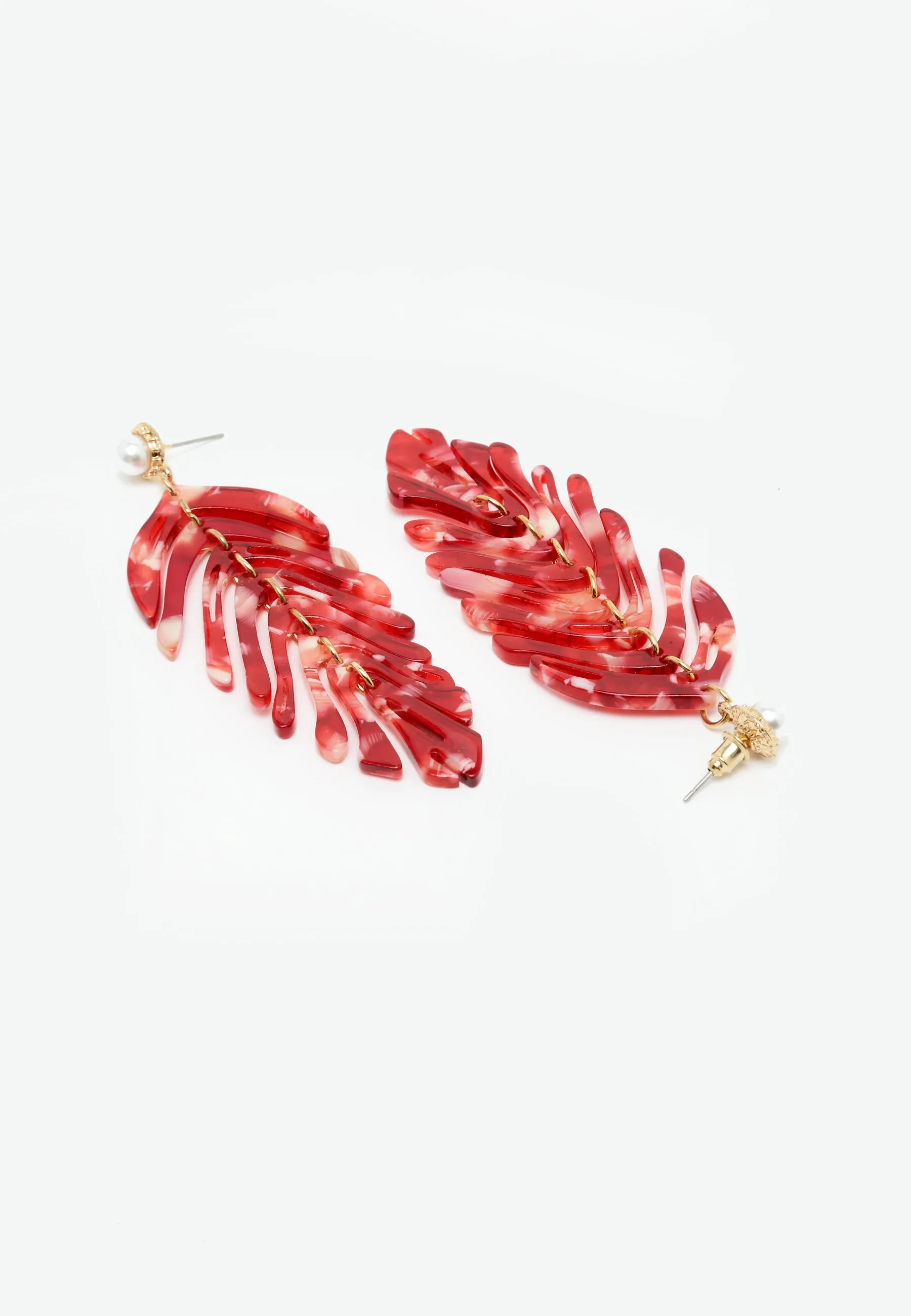 Acrylic Long Leaf  Earrings