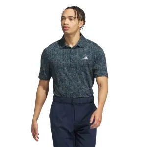 Adidas Ultimate365 Power Grid Print Polo Shirt - Blue