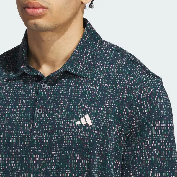 Adidas Ultimate365 Power Grid Print Polo Shirt - Blue