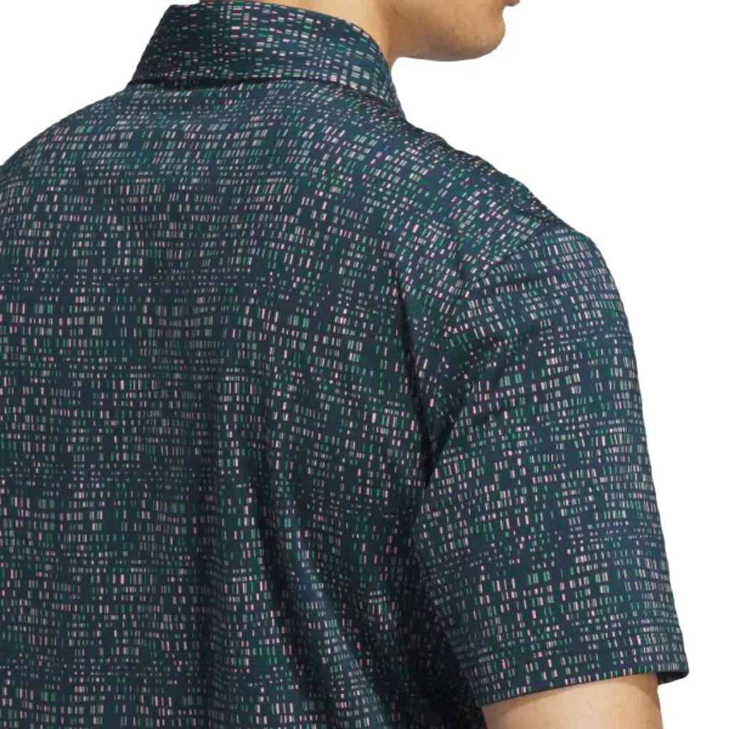 Adidas Ultimate365 Power Grid Print Polo Shirt - Blue