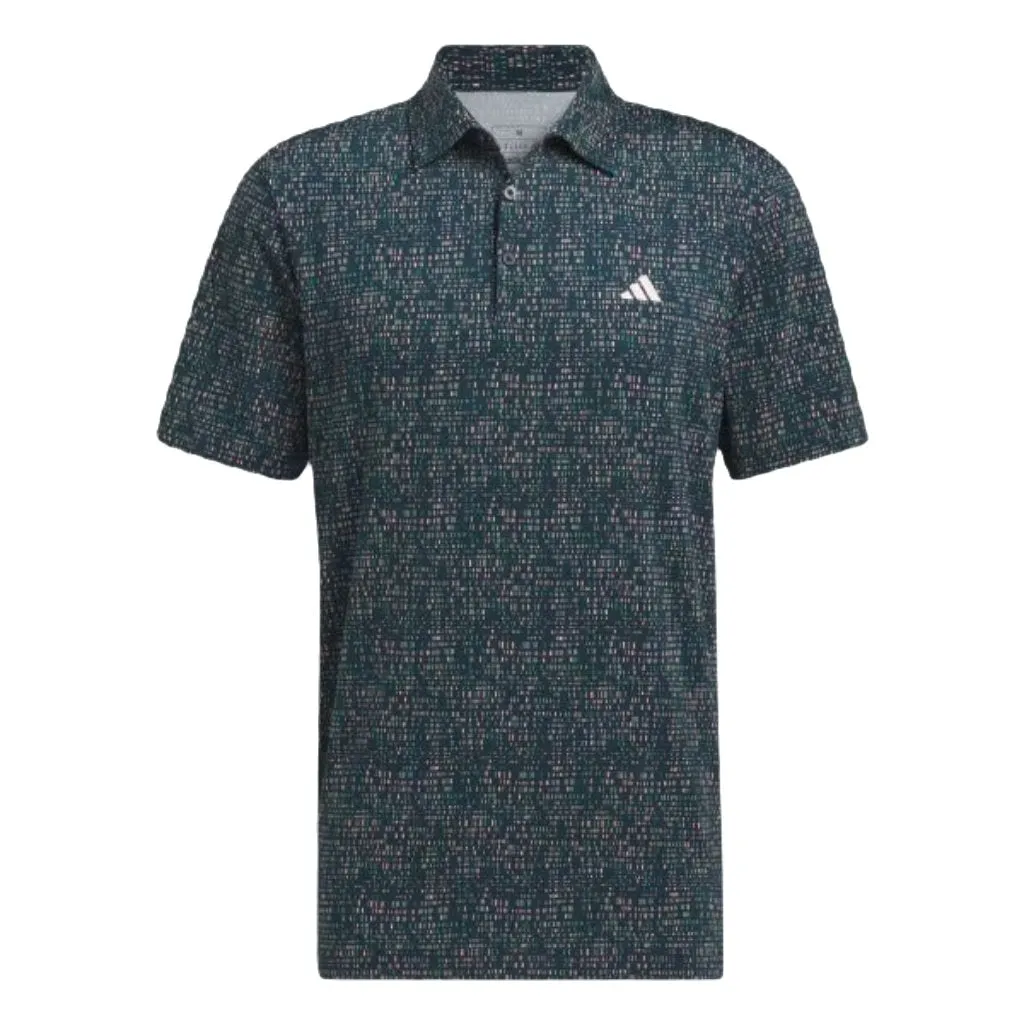 Adidas Ultimate365 Power Grid Print Polo Shirt - Blue