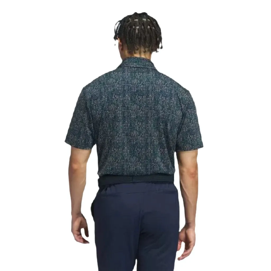 Adidas Ultimate365 Power Grid Print Polo Shirt - Blue
