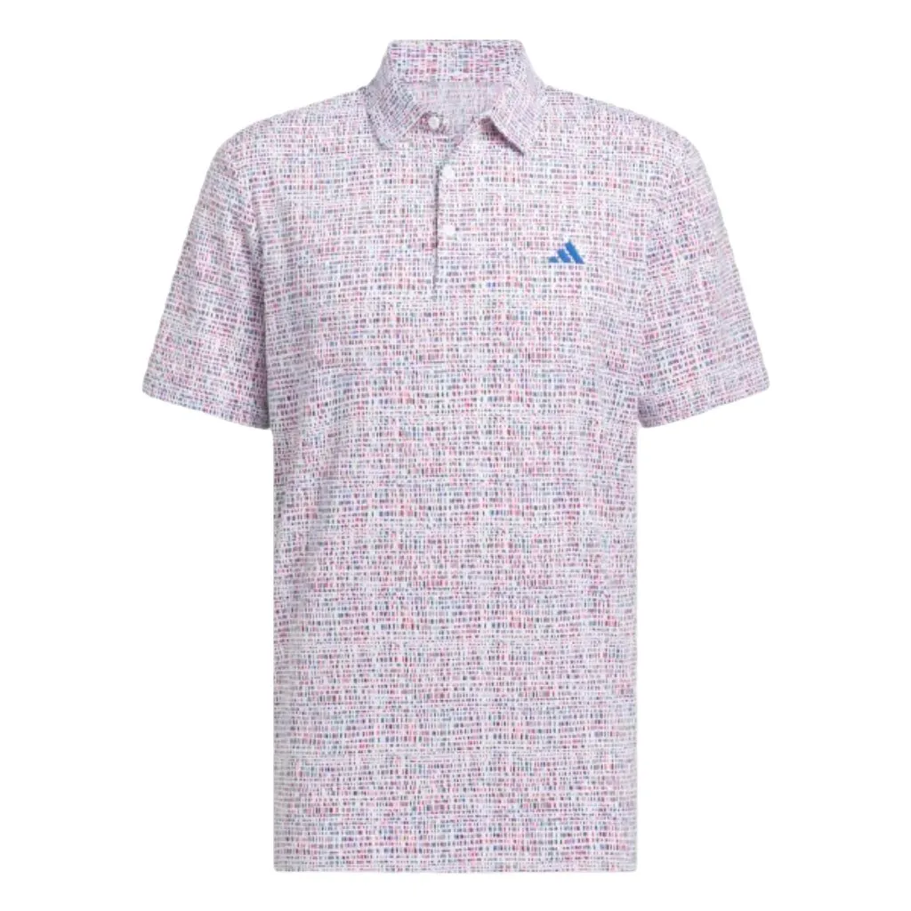 Adidas Ultimate365 Power Grid Print Polo Shirt - White