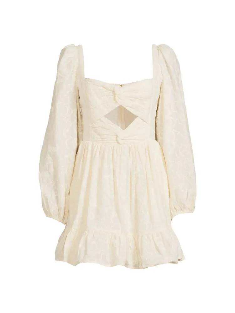 Aida mini dress with Amur neckline, beige
