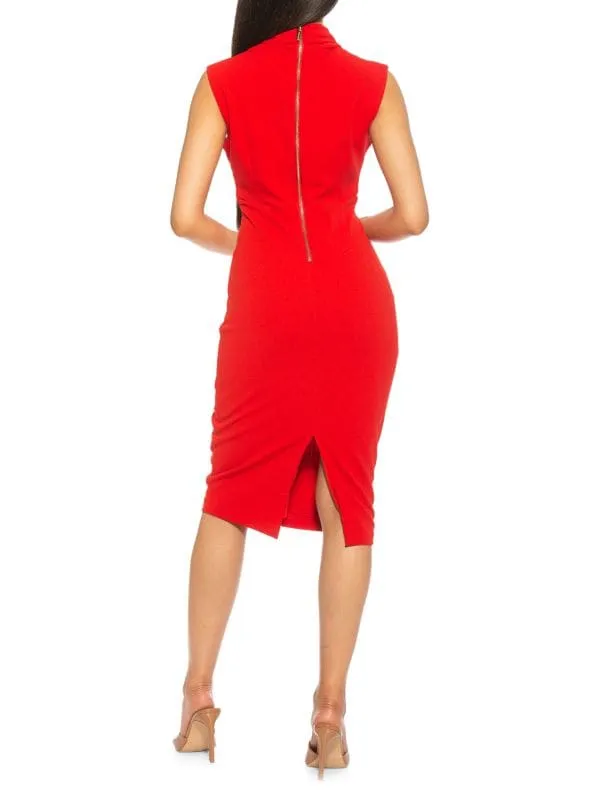 Alexia Admor Elouise draped sheath dress, white/red/blue