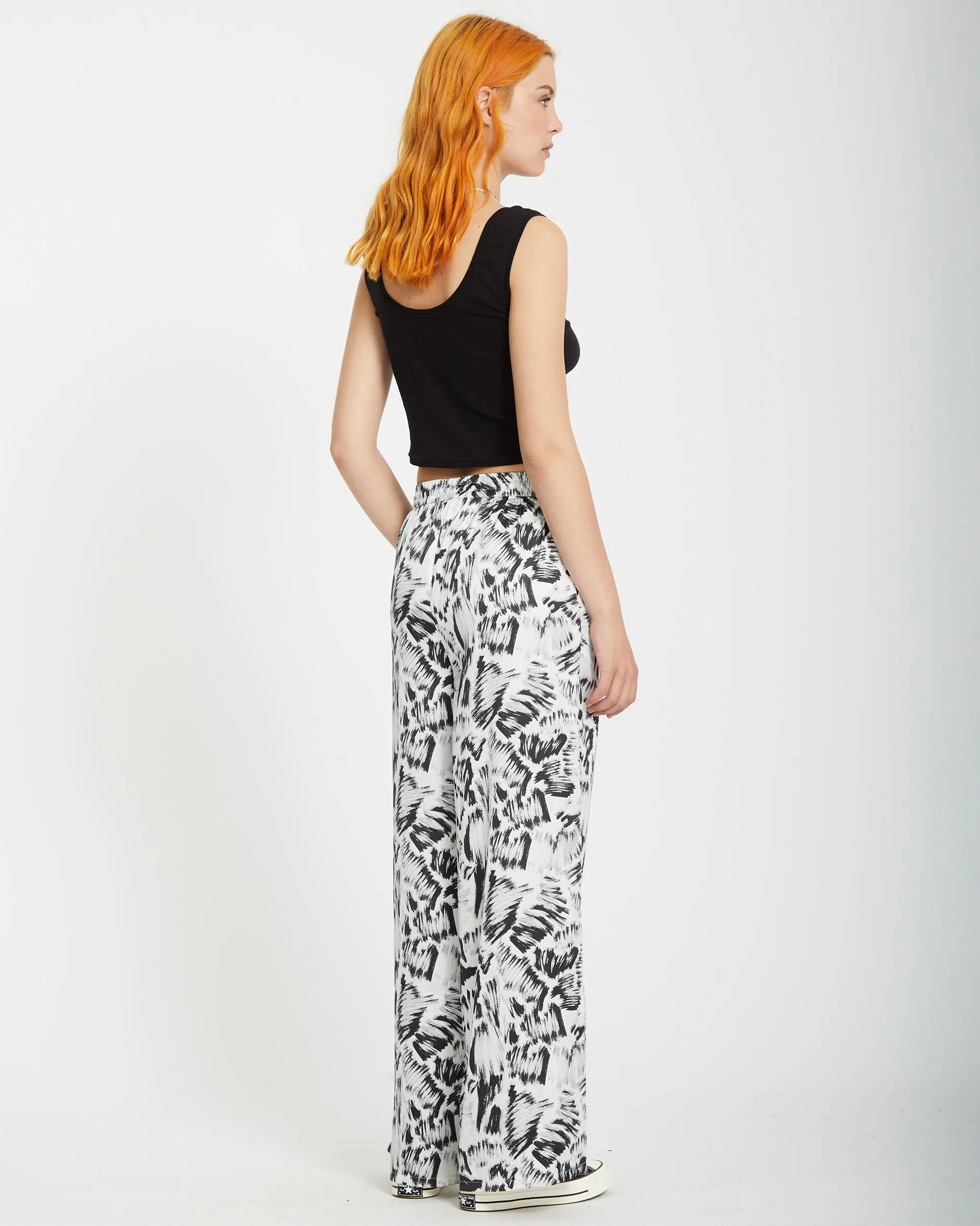 Alix Elasticated Waist Trousers - BLACK WHITE