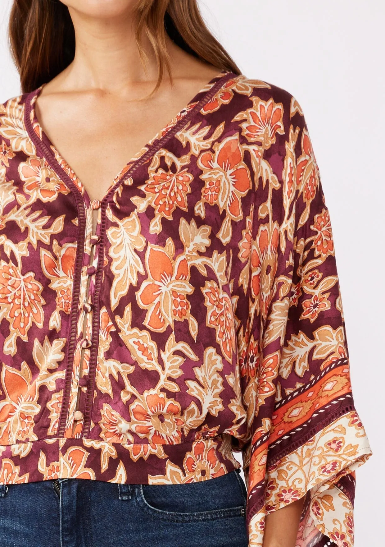 Amber Fields Kimono Sleeve Blouse