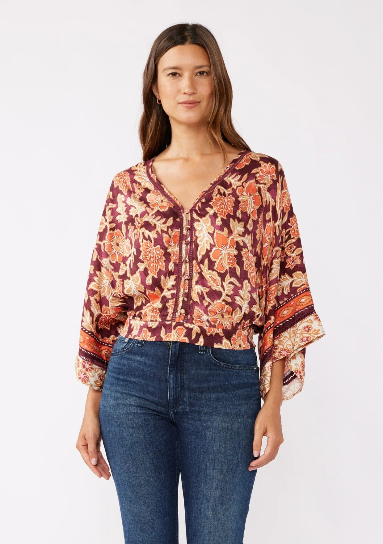 Amber Fields Kimono Sleeve Blouse
