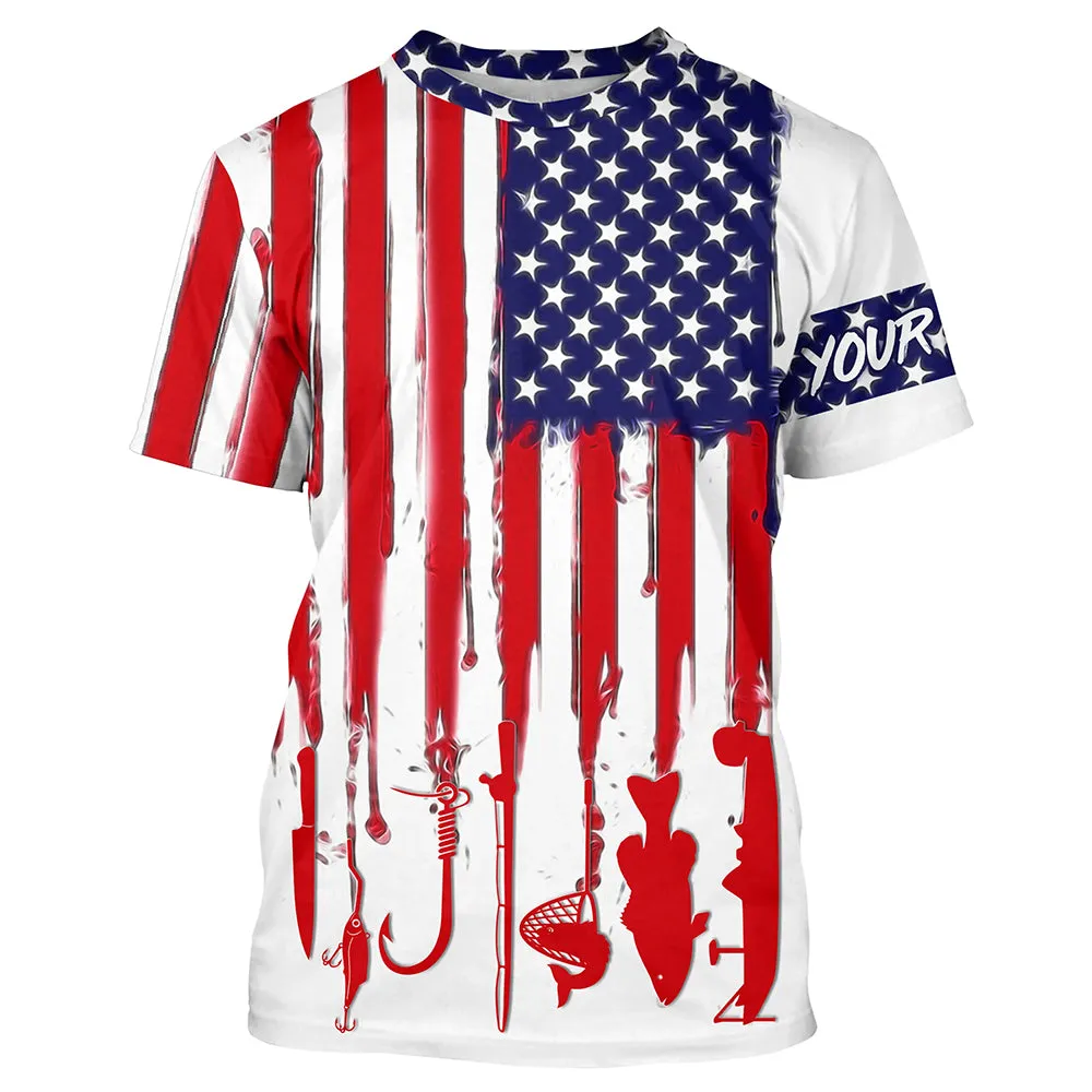 American flag UV protection fishing T-shirt fishing jersey for fisherman A11