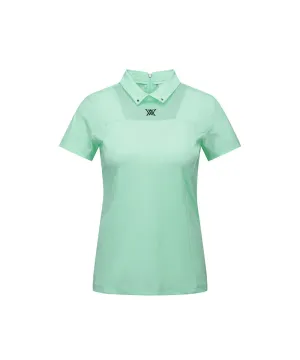 ANEW Golf: Women's Mash Block Point Short Sleeve Long T-Shirt - Light Green
