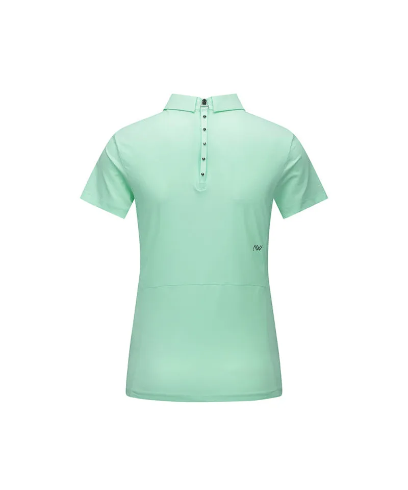 ANEW Golf: Women's Mash Block Point Short Sleeve Long T-Shirt - Light Green