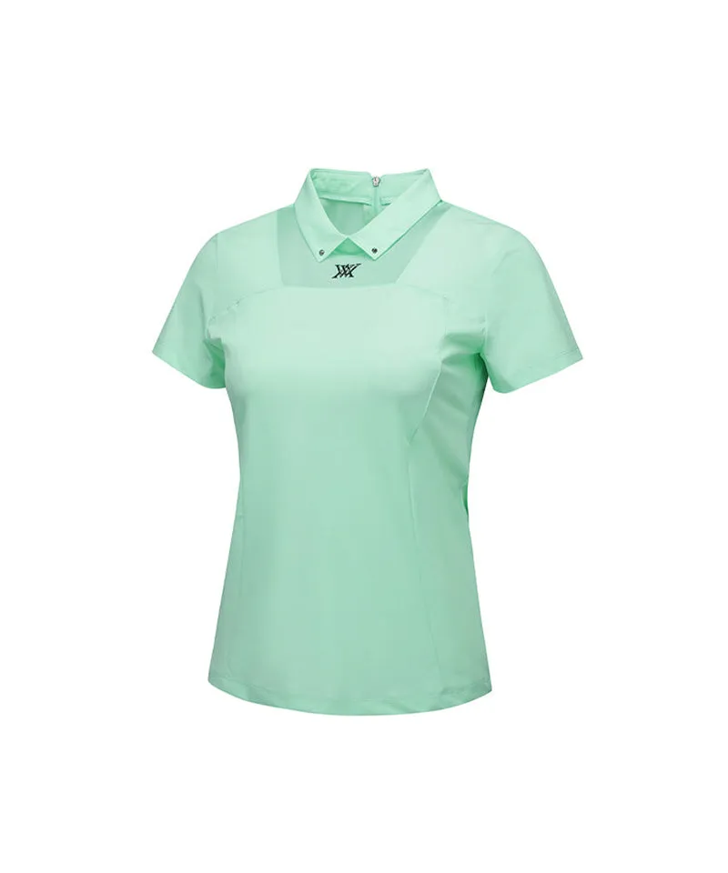 ANEW Golf: Women's Mash Block Point Short Sleeve Long T-Shirt - Light Green