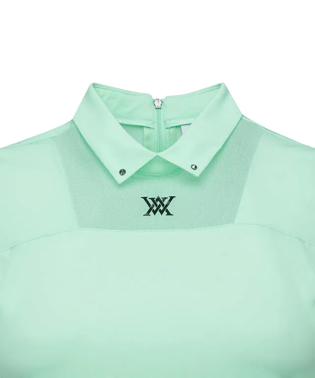 ANEW Golf: Women's Mash Block Point Short Sleeve Long T-Shirt - Light Green