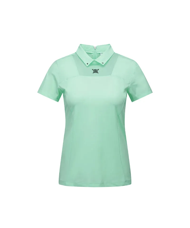 ANEW Golf: Women's Mash Block Point Short Sleeve Long T-Shirt - Light Green