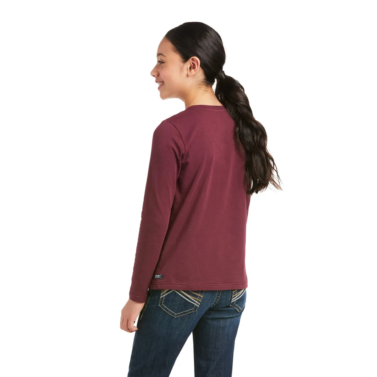 Ariat Girls Flower Crown LS T-Shirt Windsor Wine