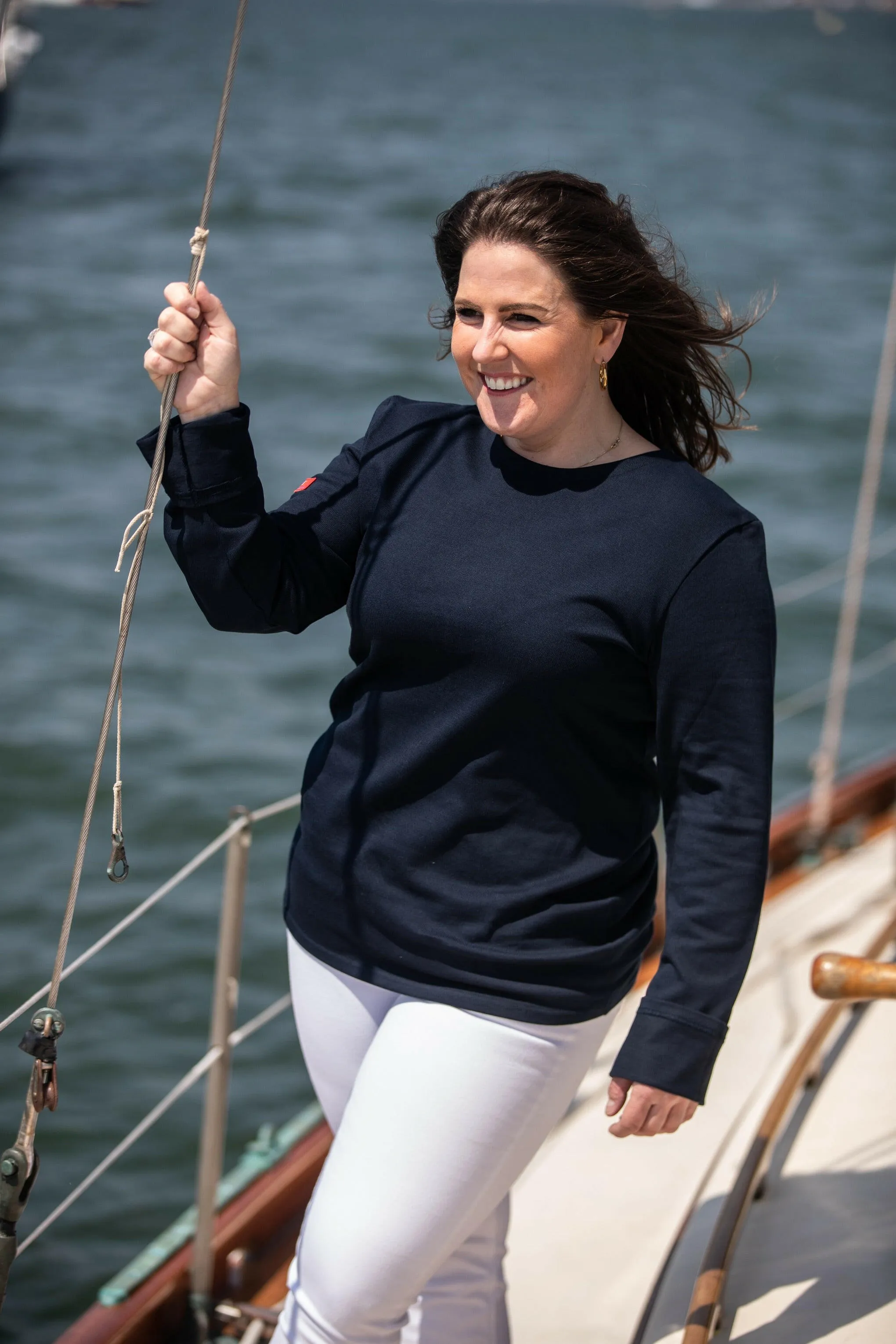 Arthur Beale Women's Long Sleeve Navy T-shirt
