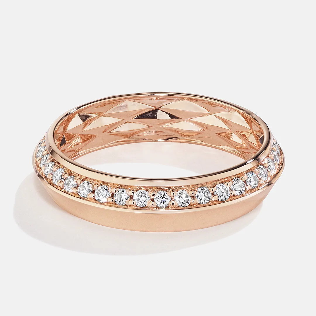 Ascent 5mm Pavé Diamond Bevel Band