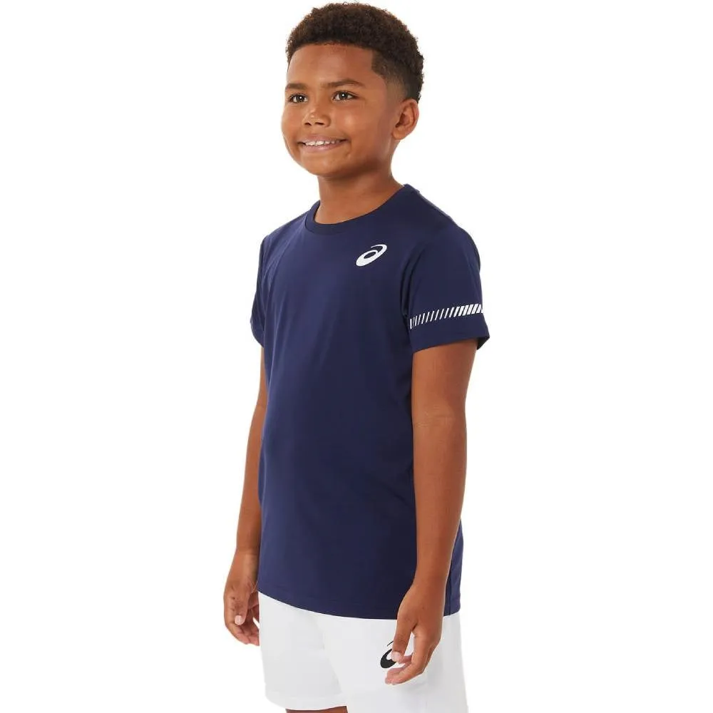 Asics Boys' Tennis Short Sleeved Top (Peacoat)
