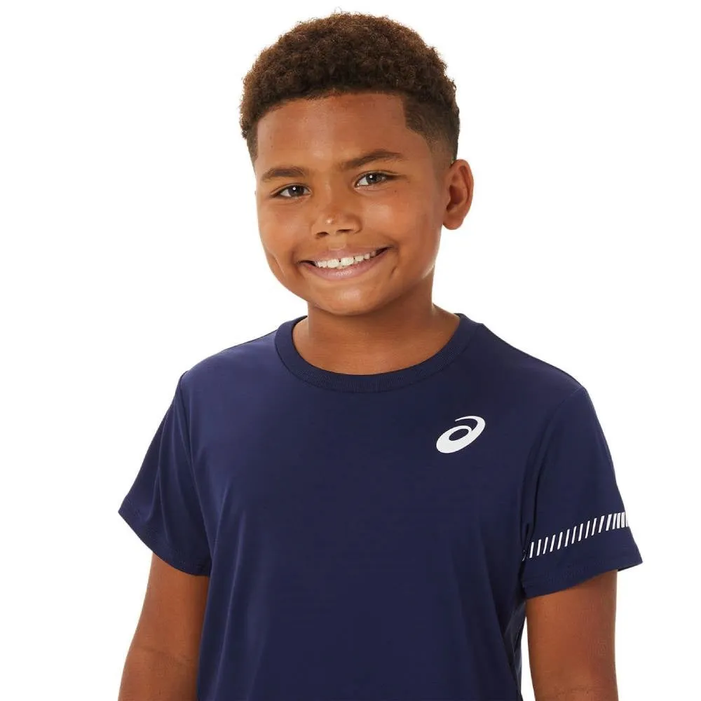 Asics Boys' Tennis Short Sleeved Top (Peacoat)