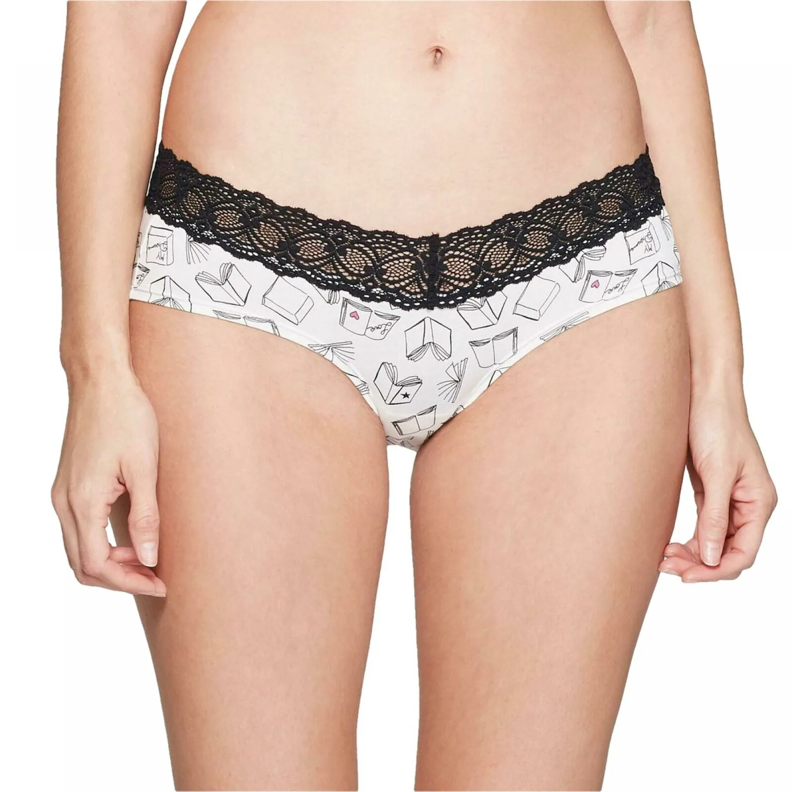 Auden Women's Cotton Hipster With Lace Waistband Panties