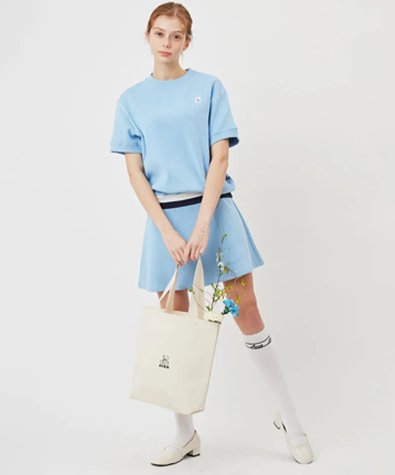 AVEN Stitched Cotton Short Sleeve T-shirt - Sky Blue