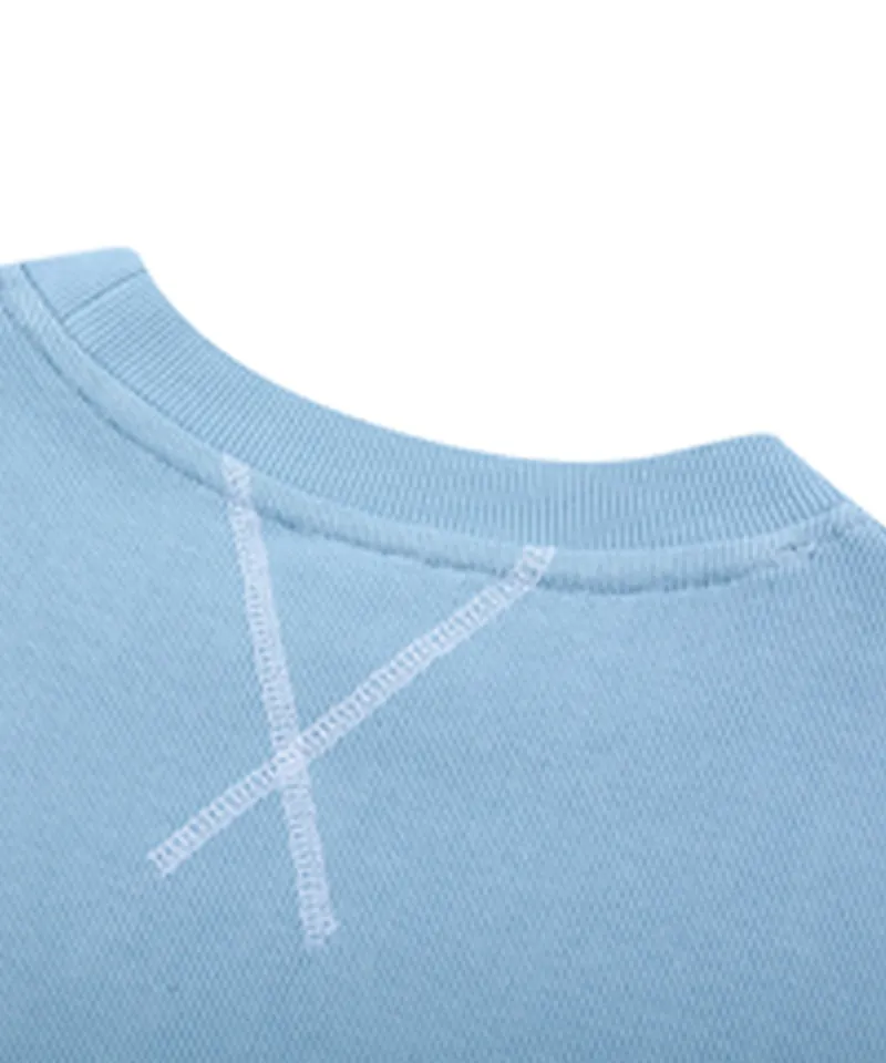 AVEN Stitched Cotton Short Sleeve T-shirt - Sky Blue