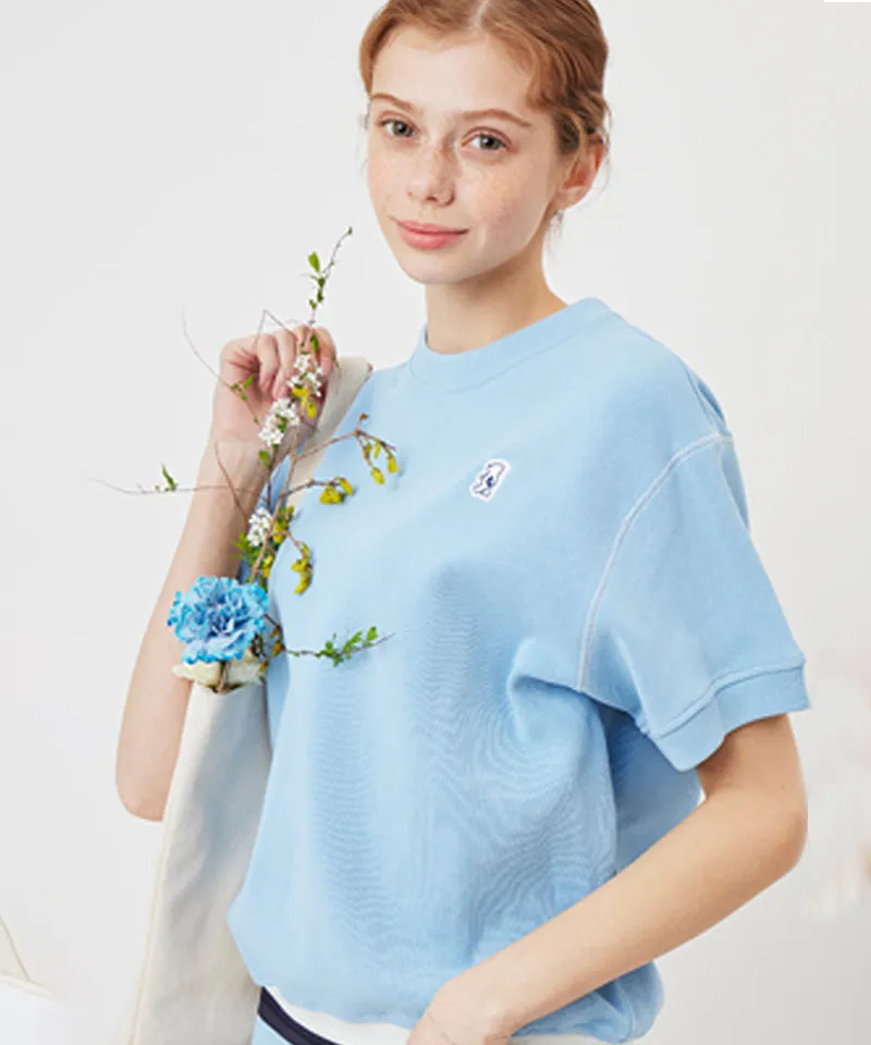 AVEN Stitched Cotton Short Sleeve T-shirt - Sky Blue