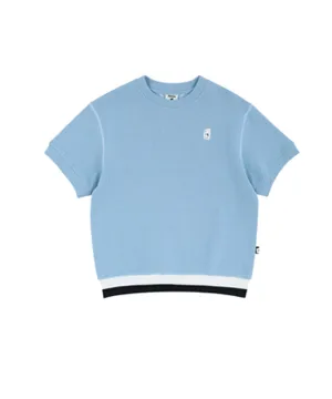 AVEN Stitched Cotton Short Sleeve T-shirt - Sky Blue