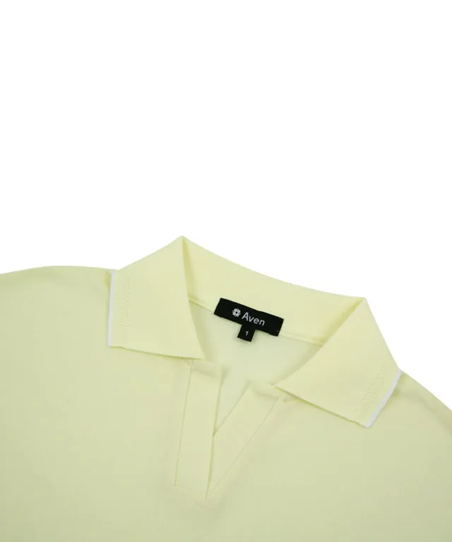 AVEN Women's Raglan Relaxed Fit Polo Shirt - Yellow