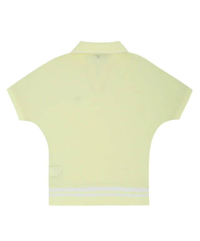AVEN Women's Raglan Relaxed Fit Polo Shirt - Yellow