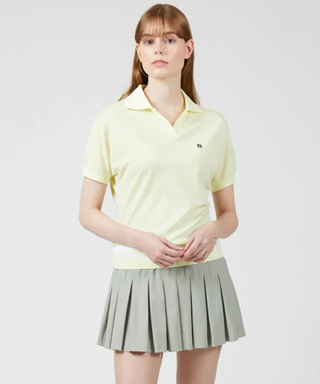 AVEN Women's Raglan Relaxed Fit Polo Shirt - Yellow