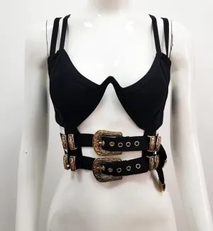 Backless Black Hollow Out Sequined Bodycon Bandage Top