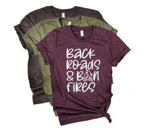 Backroads and Bonfires Shirt | Fall Shirt | Unisex Crew