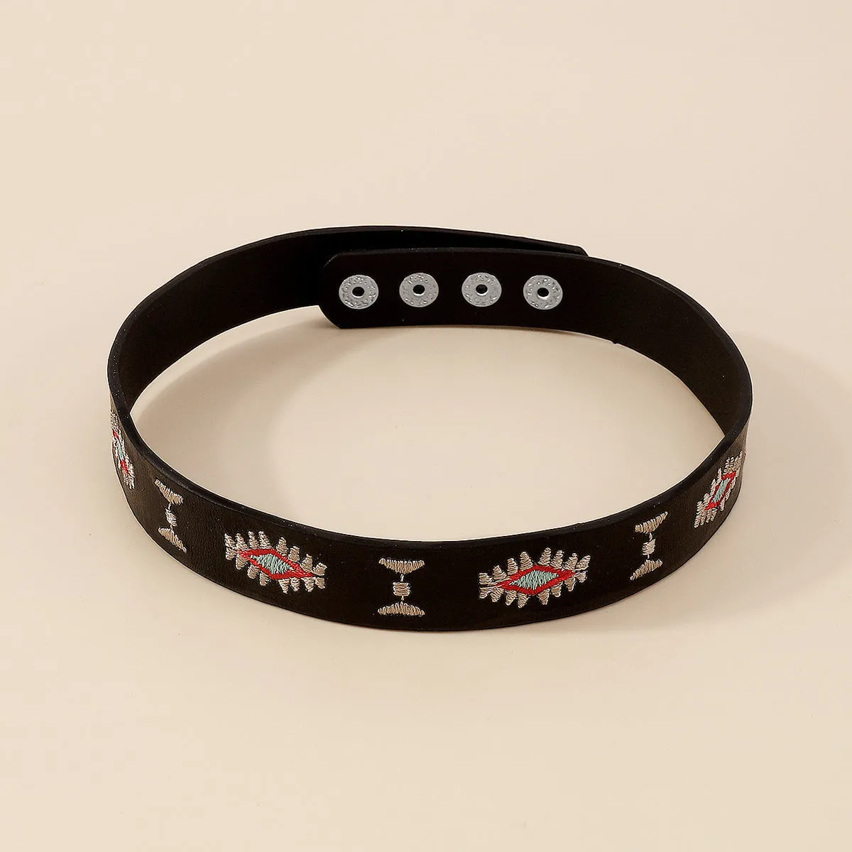 Black & Red Geometric Choker Necklace