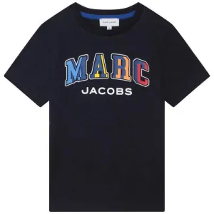 Boys Navy Cotton Logo T-shirt