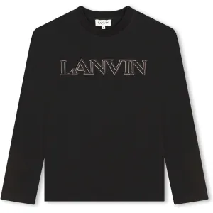 Boys Organic Black Logo T-shirt